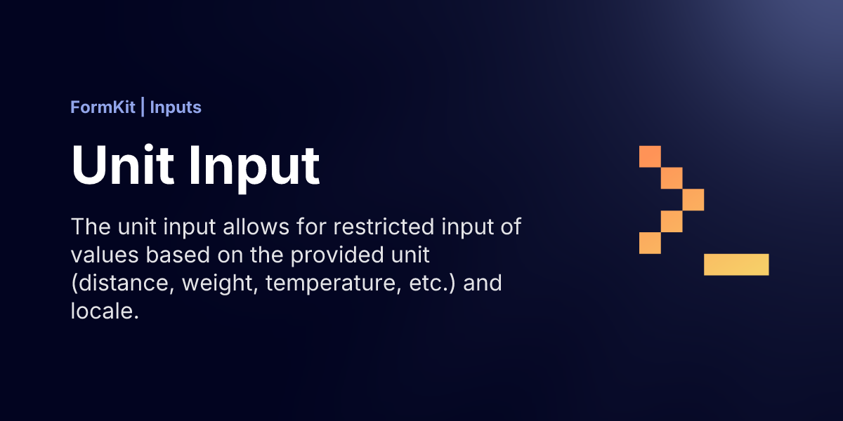 Unit Input ⚡️ FormKit